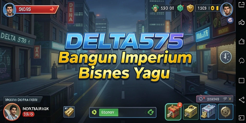 Tampilan gameplay DELTA575 yang seru dalam membangun bisnis Tycoon.