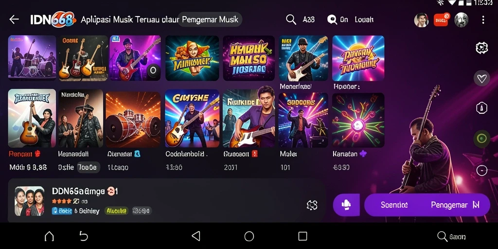 Screenshot IDN668 menampilkan antarmuka pemutaran musik yang menarik.