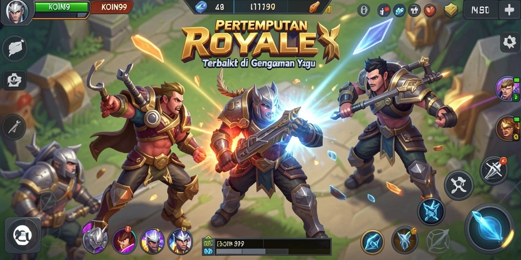 Tampilan gameplay KOIN99 yang seru dalam pertempuran Battle Royale.