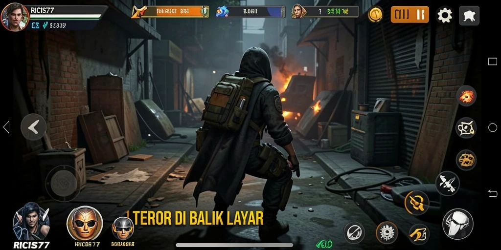Tampilan gameplay penuh ketegangan di RICIS77 dengan suasana Horror yang mencekam.