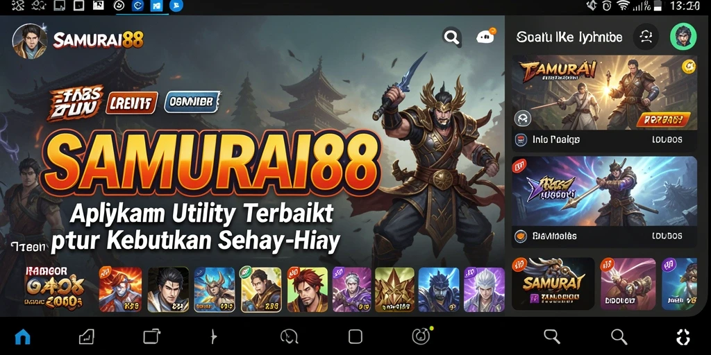 Screenshot utama SAMURAI88 menampilkan alat-alat utilitas yang berfungsi untuk pengguna.