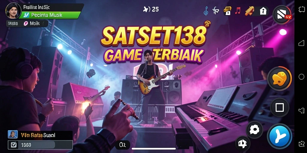 Screenshot menampilkan gameplay SATSET138 dengan fitur musik yang interaktif.