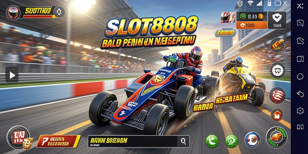 Tampilan seru dari gameplay balap di SLOT8808.