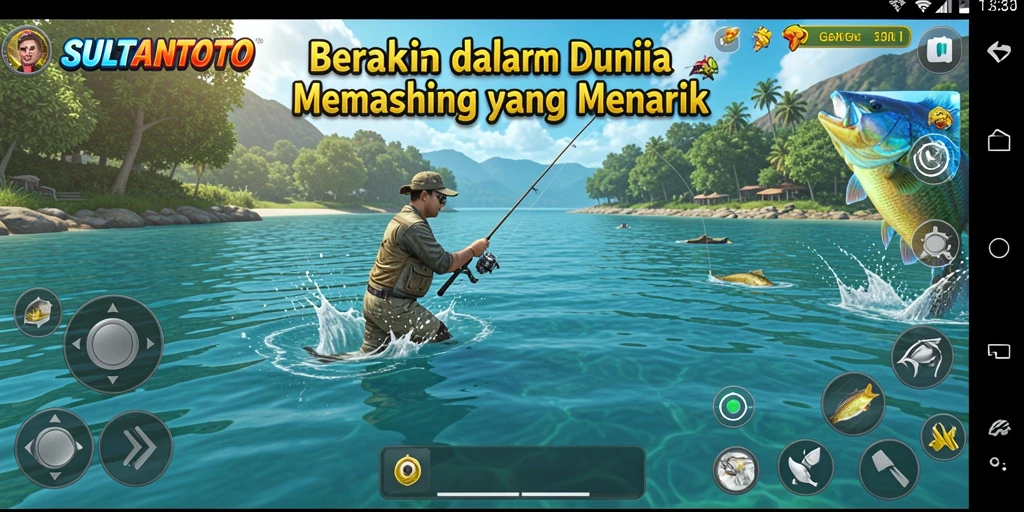 Menampilkan gameplay memancing yang seru dan menantang.